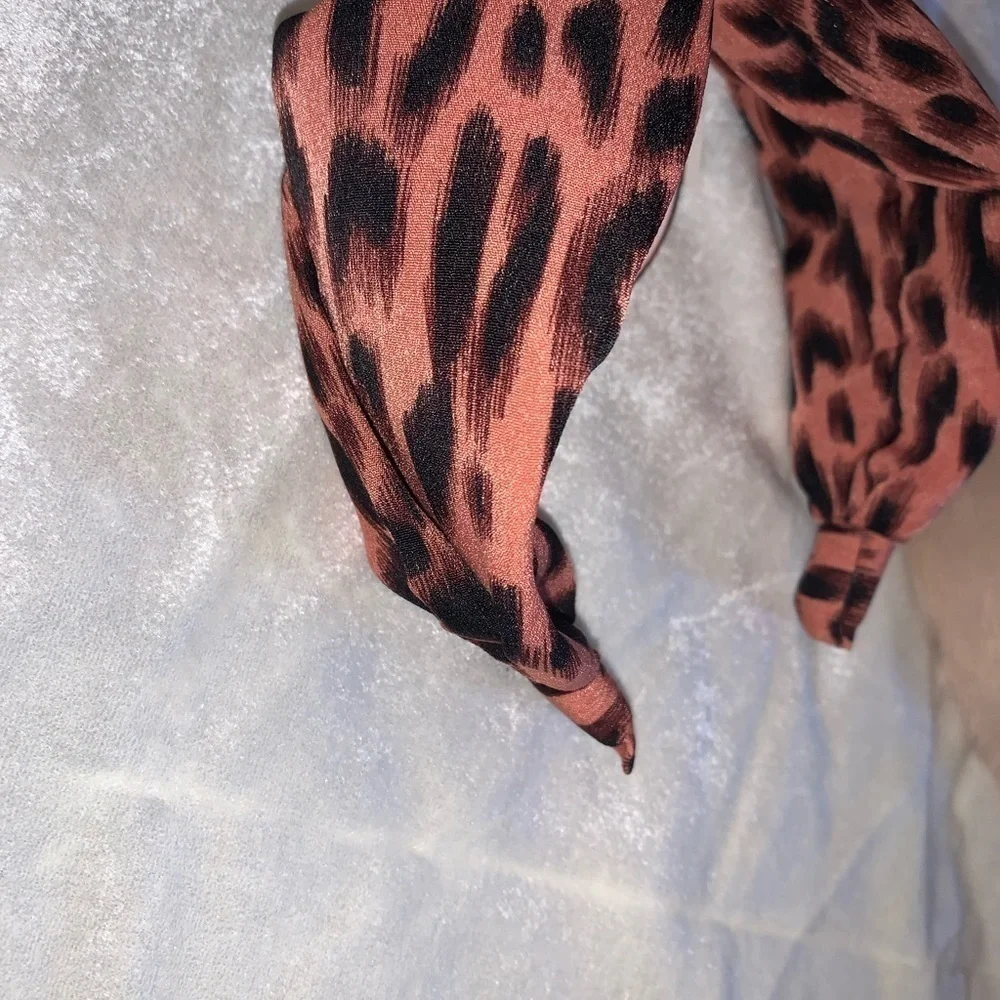 2 New Headbands Animal Print and Furry brown and pink Headache Free